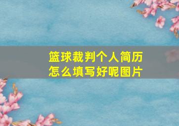 篮球裁判个人简历怎么填写好呢图片