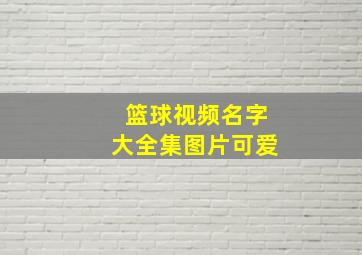 篮球视频名字大全集图片可爱