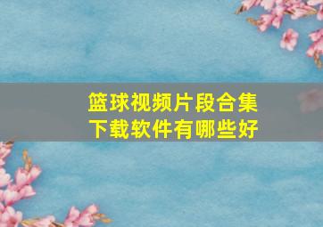 篮球视频片段合集下载软件有哪些好