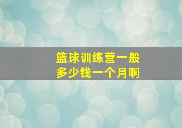 篮球训练营一般多少钱一个月啊