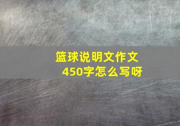 篮球说明文作文450字怎么写呀