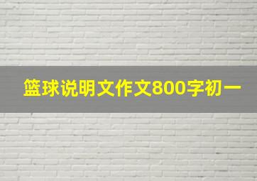 篮球说明文作文800字初一