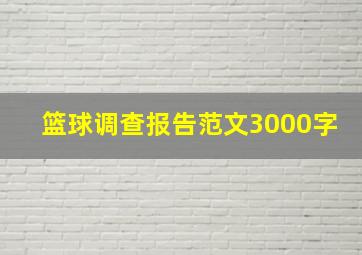 篮球调查报告范文3000字