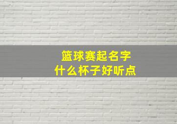 篮球赛起名字什么杯子好听点