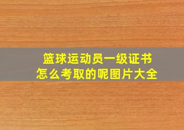 篮球运动员一级证书怎么考取的呢图片大全