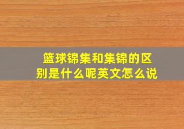 篮球锦集和集锦的区别是什么呢英文怎么说