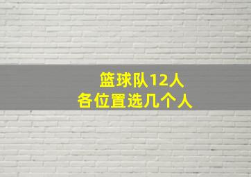 篮球队12人各位置选几个人