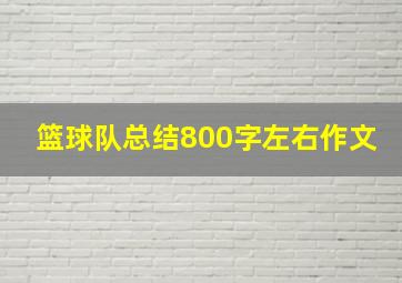 篮球队总结800字左右作文