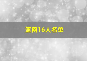 篮网16人名单