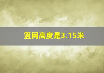 篮网高度是3.15米