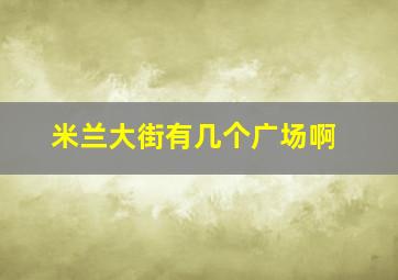 米兰大街有几个广场啊