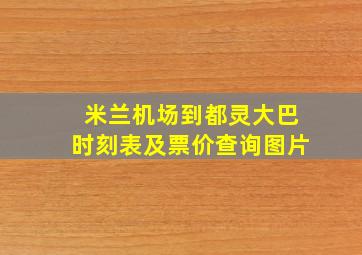 米兰机场到都灵大巴时刻表及票价查询图片