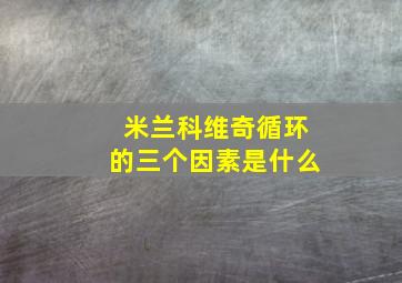 米兰科维奇循环的三个因素是什么