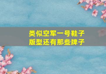 类似空军一号鞋子版型还有那些牌子