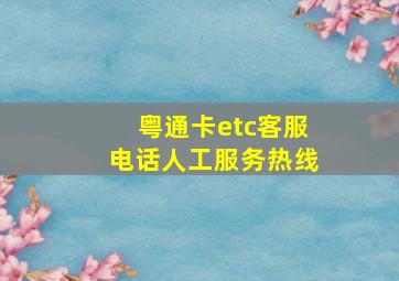 粤通卡etc客服电话人工服务热线