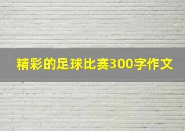 精彩的足球比赛300字作文