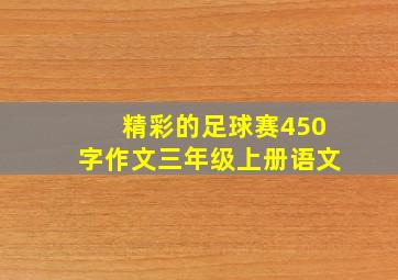 精彩的足球赛450字作文三年级上册语文