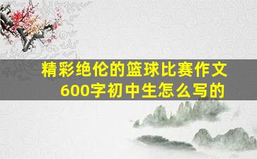 精彩绝伦的篮球比赛作文600字初中生怎么写的