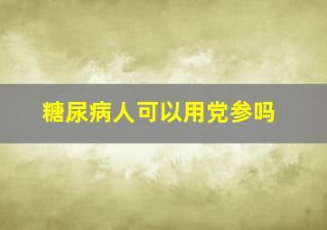 糖尿病人可以用党参吗