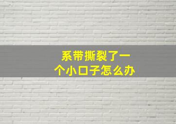 系带撕裂了一个小口子怎么办