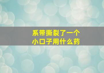 系带撕裂了一个小口子用什么药