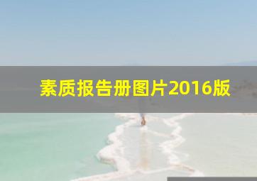 素质报告册图片2016版