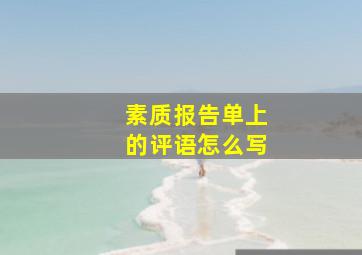 素质报告单上的评语怎么写