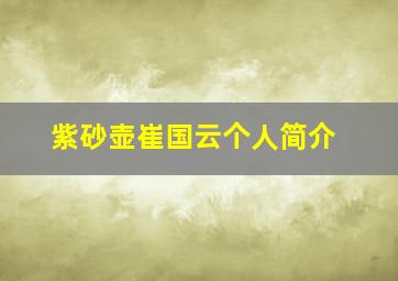 紫砂壶崔国云个人简介