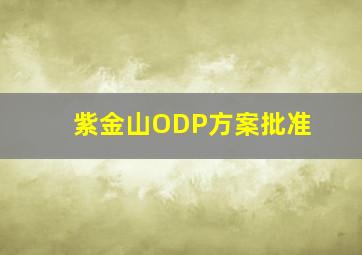 紫金山ODP方案批准