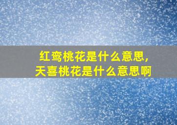 红鸾桃花是什么意思,天喜桃花是什么意思啊