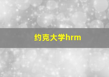 约克大学hrm