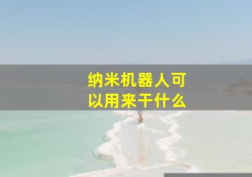 纳米机器人可以用来干什么