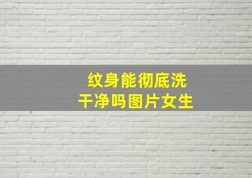 纹身能彻底洗干净吗图片女生