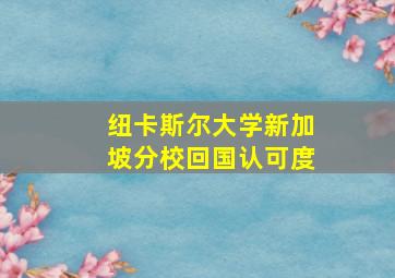 纽卡斯尔大学新加坡分校回国认可度