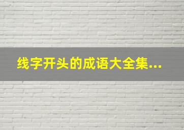 线字开头的成语大全集...