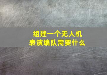 组建一个无人机表演编队需要什么