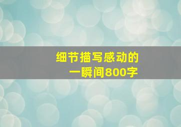 细节描写感动的一瞬间800字