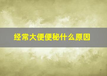 经常大便便秘什么原因