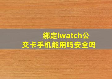 绑定iwatch公交卡手机能用吗安全吗