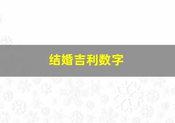 结婚吉利数字