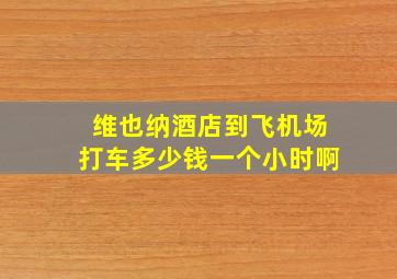 维也纳酒店到飞机场打车多少钱一个小时啊