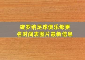 维罗纳足球俱乐部更名时间表图片最新信息