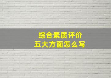 综合素质评价五大方面怎么写