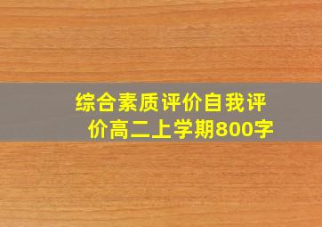 综合素质评价自我评价高二上学期800字