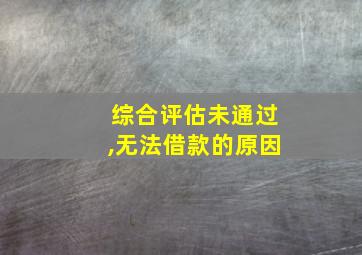 综合评估未通过,无法借款的原因