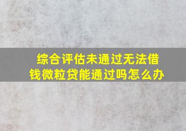 综合评估未通过无法借钱微粒贷能通过吗怎么办