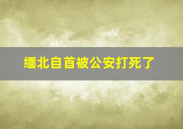 缅北自首被公安打死了