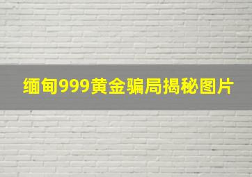 缅甸999黄金骗局揭秘图片