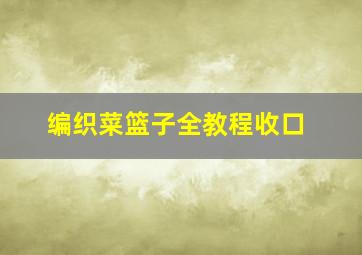 编织菜篮子全教程收口