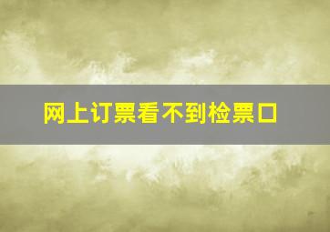 网上订票看不到检票口